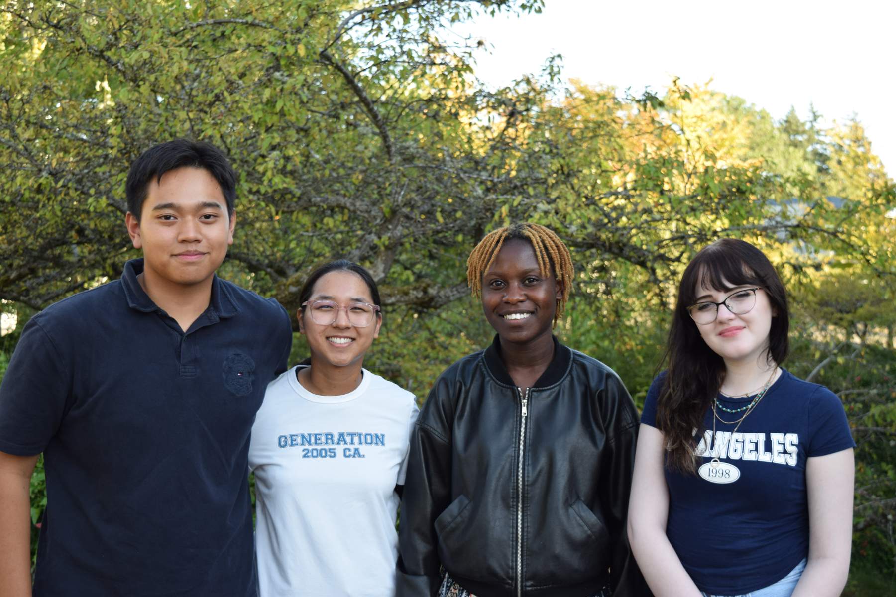 Photo of current ASHC starting on the left with the Finance Director Vongseyvitou, Vice President, Htet, President Jasmine, and Speaker of the Caucus Riley