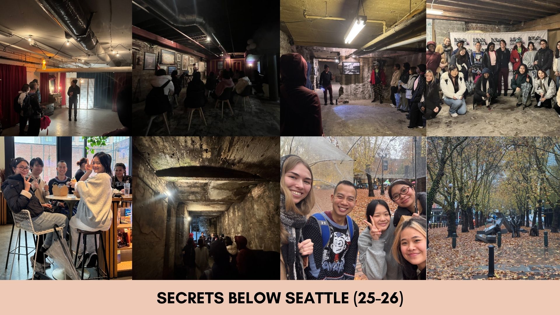 Collage photos from Secret Below Seattle trip