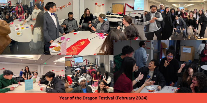 Photos of students from the Year of the Dragon Festival