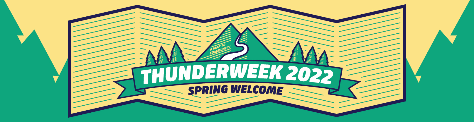 ThunderWeek Spring Welcome 2022, map imagery with trees and mountain path