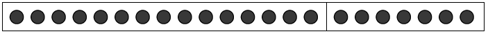 Continuous line of circles divided into two boxes