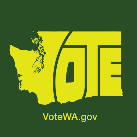 A photo of the logo of Vote WA organization